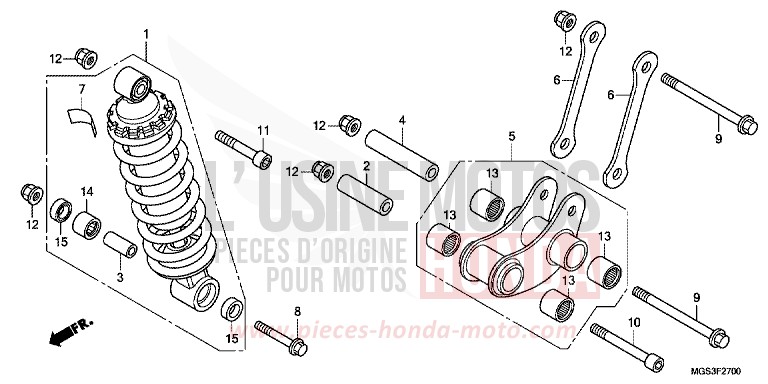 REAR CUSHION for NC700X ABS DEGITAL SILVER METALLIC (NHA30) from 2012